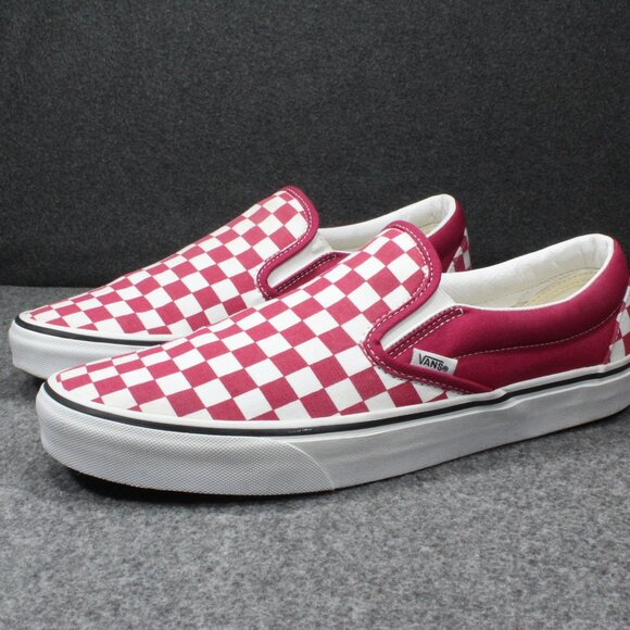 Share Vans OG Classic Slip-On Checkerboard Rhododendron Red Mens Siz - Picture 2 of 12